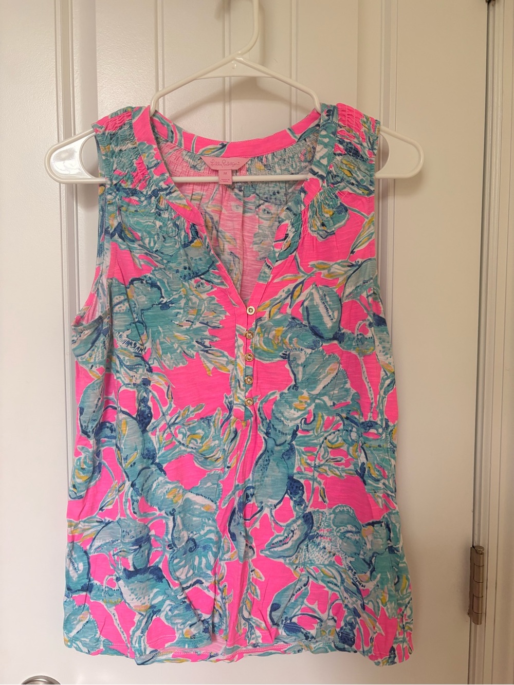 Lilly Pulitzer Lobsters in Love Print Sleeveless Essie Tank